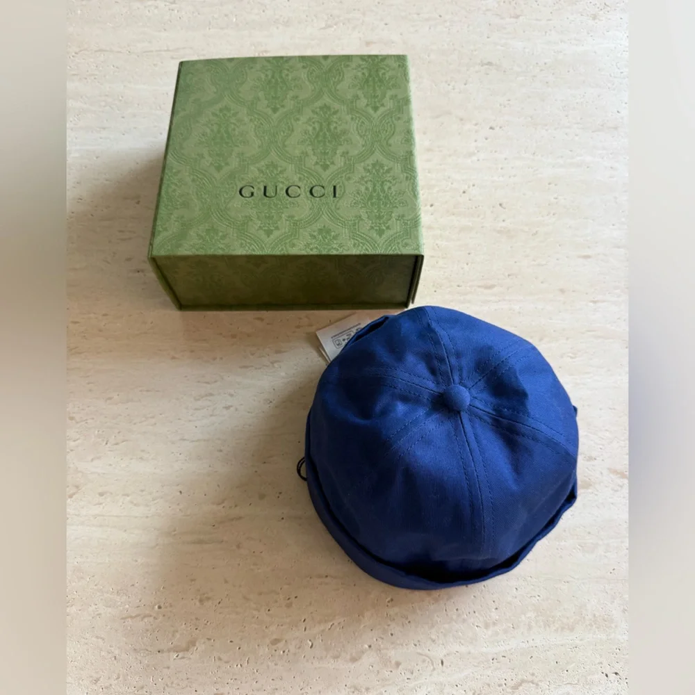 NWT GUCCI Kids Blue Ducker Cap - Hat Sz L / 56cm💙🌟